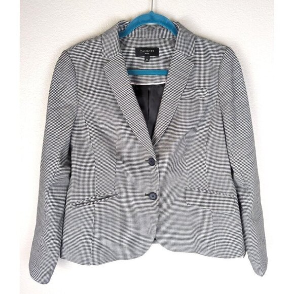 Talbots Jackets & Blazers - Talbots Houndstooth Blazer 2 Buttons Career Office Business Jacket Size 8 Petite